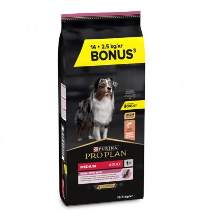 Purina Pro Plan Medium Adult Sensitive Skin Optiderma 14kg + 2,5kg OFERTA