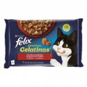 Purina Gatos Húmidos Felix Sensations Gelatinas Seleção do Campo 4x85gr (VALIDADE 05/2025)