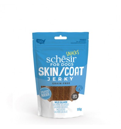 Schesir Snacks Cão Skin/Coat Jerky Grain Free Salmão 115gr