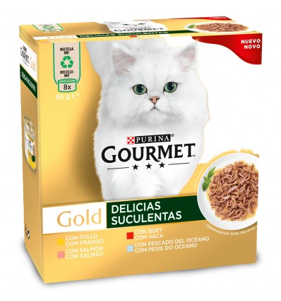 Purina Gourmet Gold Tartelette Seleção de Sabbores Pack 8x85gr.