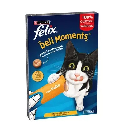 Purina Gatos Húmidos Felix Deli Moments Frango 4x10gr.