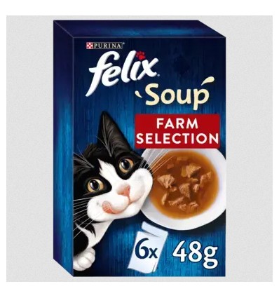 Purina Gatos Húmidos Felix Soup Original (seleção do campo) 6x48gr.