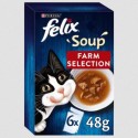 Purina Gatos Húmidos Felix Soup Original (seleção do campo) 6x48gr.