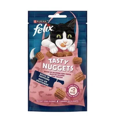 Purina Felix Snacks Gato Tasty Nuggets salmão com truta 50gr