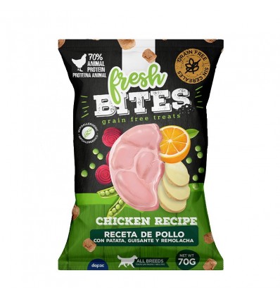 Fresh Bites Grain Free Snacks p/ cão com Frango 70gr