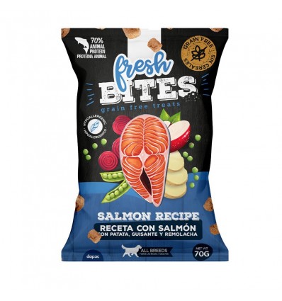 Fresh Bites Grain Free Snacks p/ cão com Salmão 70gr