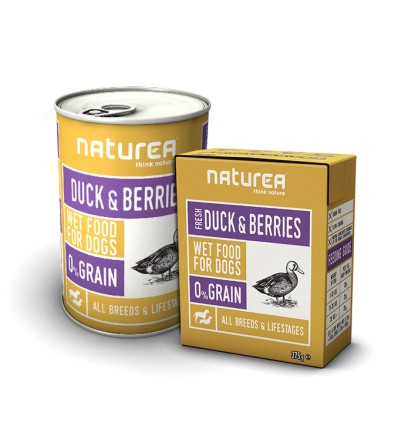 Naturea WetFoods com Pato e Mirtilos 375G